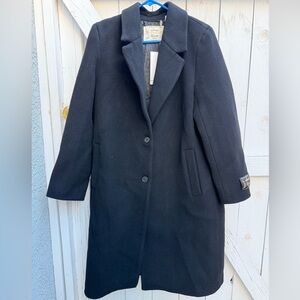 NWT Wilfred Aritzia Black Wool Blend Tailored Coat XL